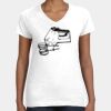 Women's Fine Jersey V-Neck Tee Thumbnail