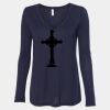 Women's Flowy Long Sleeve V-Neck Tee Thumbnail
