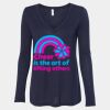Women's Flowy Long Sleeve V-Neck Tee Thumbnail